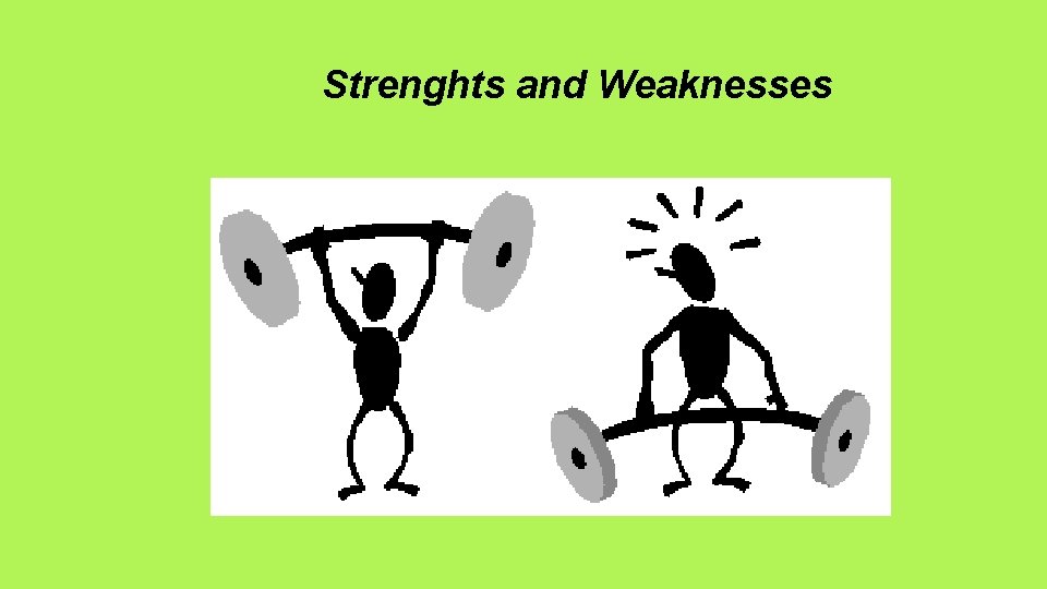 Strenghts and Weaknesses 