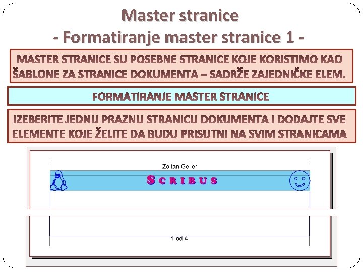 Master stranice - Formatiranje master stranice 1 - 