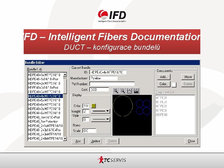 IFD – Intelligent Fibers Documentation DUCT – konfigurace bundelů 