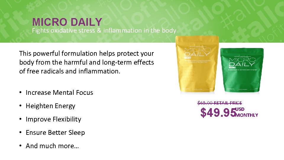 MICRO DAILY Fights oxidative stress & inflammation in the body This powerful formulation helps