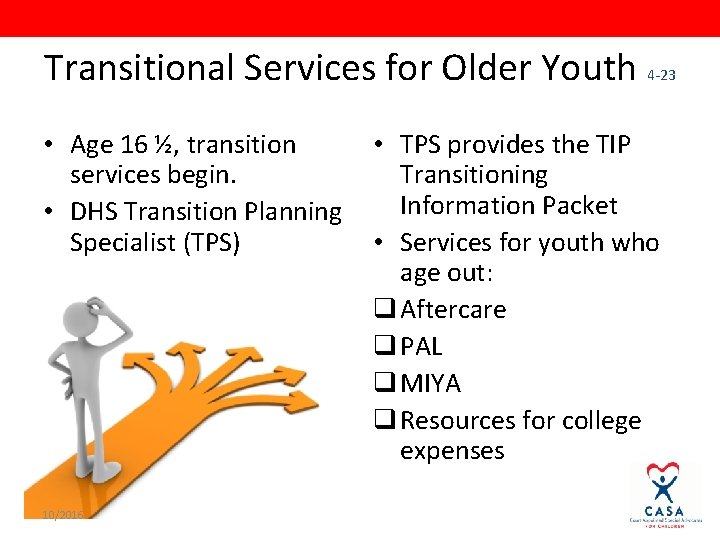 Transitional Services for Older Youth 4 -23 • TPS provides the TIP • Age