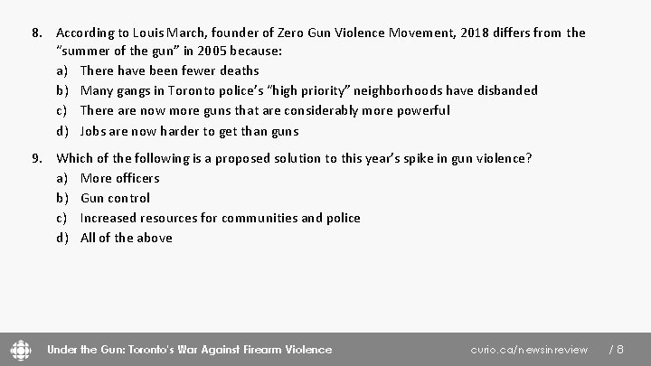 8. According to Louis March, founder of Zero Gun Violence Movement, 2018 differs from