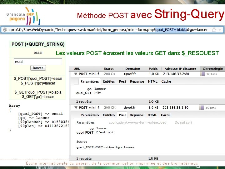 Méthode POST avec String-Query Les valeurs POST écrasent les valeurs GET dans $_RESQUEST 