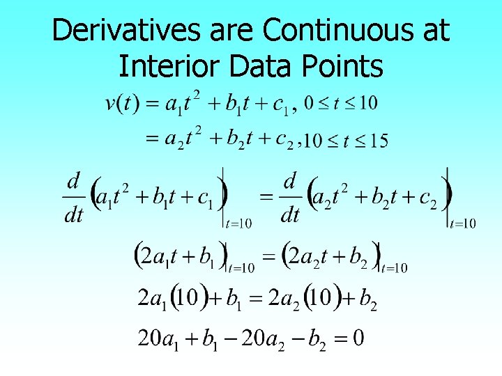 Derivatives are Continuous at Interior Data Points 