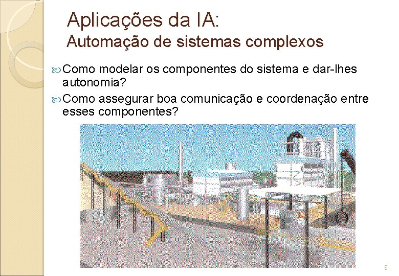 Aplicações da IA: Automação de sistemas complexos Como modelar os componentes do sistema e