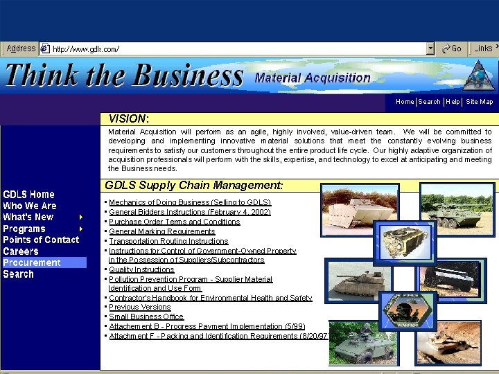 Home Search Help Site Map VISION: Material Acquisition will perform as an agile, highly Home Search Help Site Map VISION: Material Acquisition will perform as an agile, highly
