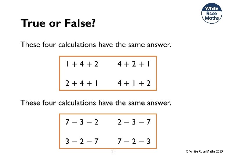  15 © White Rose Maths 2019 