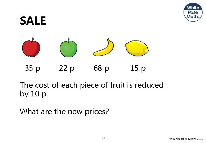 SALE 35 p 22 p 68 p 15 p The cost of each piece