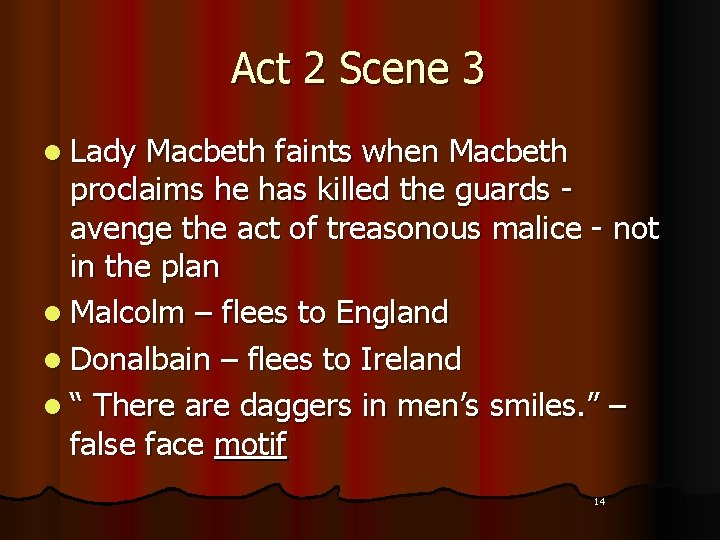 Act 2 Scene 3 l Lady Macbeth faints when Macbeth proclaims he has killed