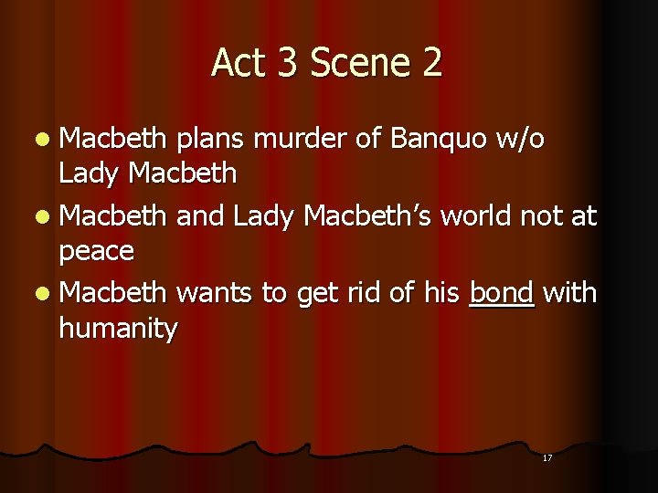 Act 3 Scene 2 l Macbeth plans murder of Banquo w/o Lady Macbeth l