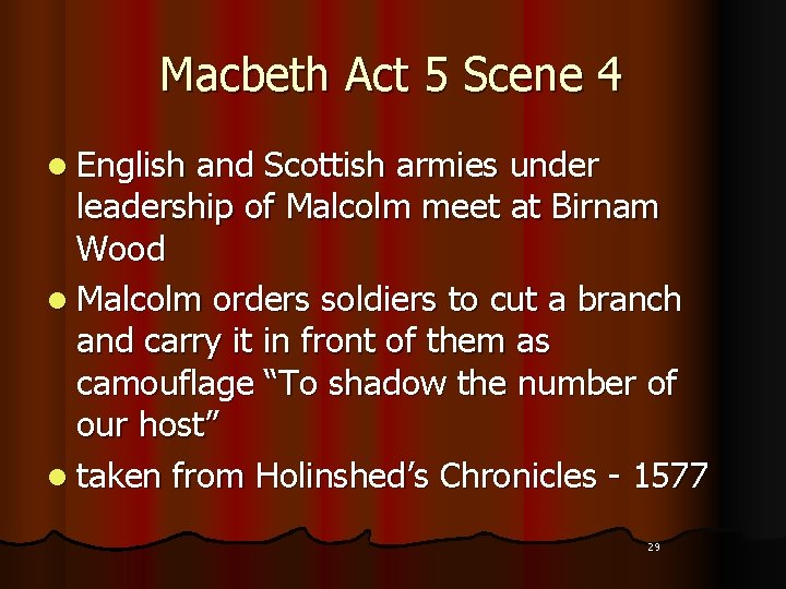 Macbeth Act 5 Scene 4 l English and Scottish armies under leadership of Malcolm