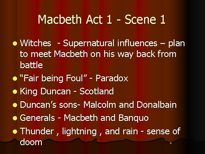 Macbeth Act 1 - Scene 1 l Witches - Supernatural influences – plan to