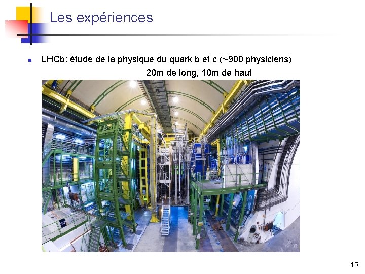 Les expériences n LHCb: étude de la physique du quark b et c (~900