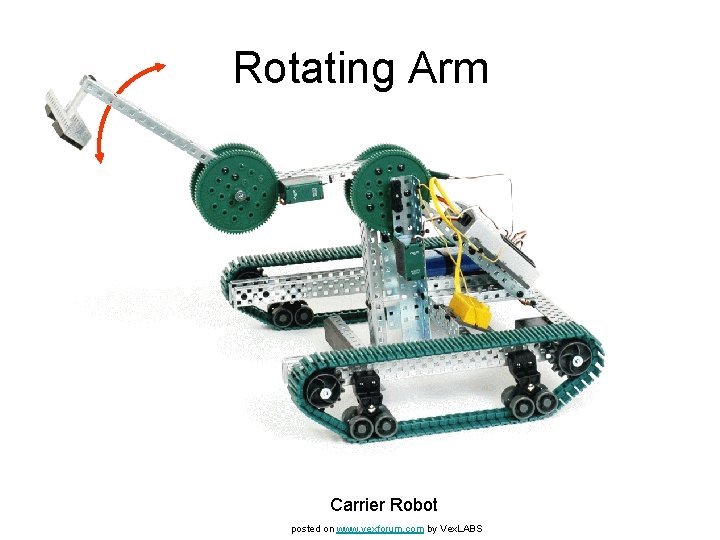 Rotating Arm Carrier Robot posted on www. vexforum. com by Vex. LABS 