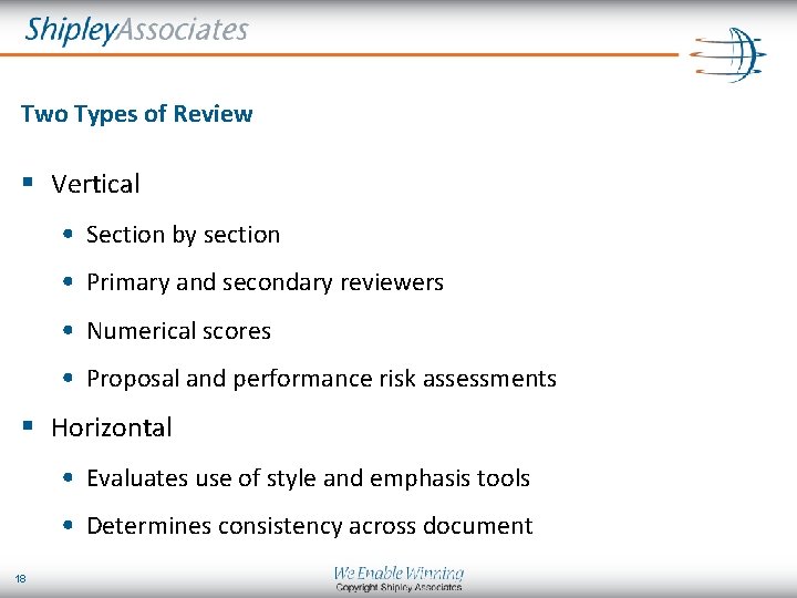 Two Types of Review § Vertical • Section by section • Primary and secondary