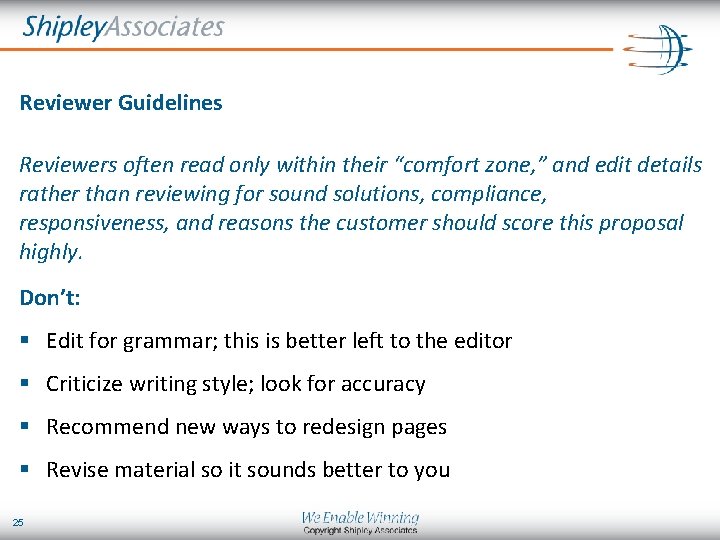 Reviewer Guidelines Reviewers often read only within their “comfort zone, ” and edit details