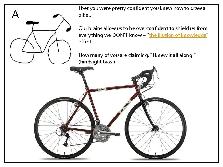 A I bet you were pretty confident you knew how to draw a bike…