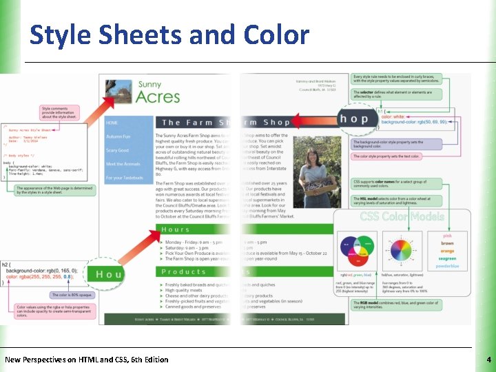 Style Sheets and Color New Perspectives on HTML and CSS, 6 th Edition XP