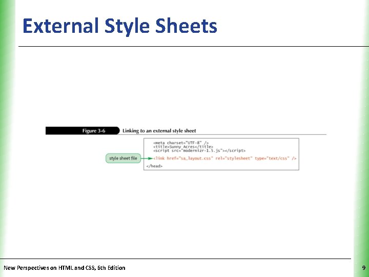 External Style Sheets New Perspectives on HTML and CSS, 6 th Edition XP 9