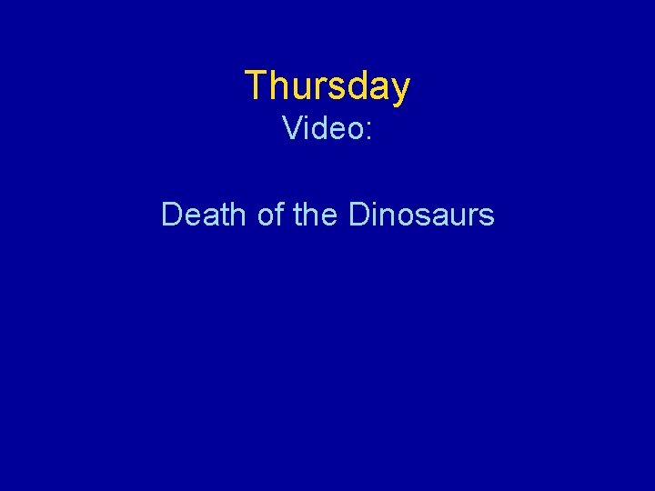 Thursday Video: Death of the Dinosaurs 