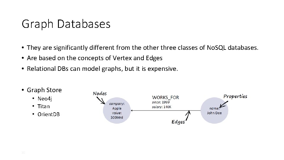 Graph Databases • They are significantly different from the other three classes of No. Graph Databases • They are significantly different from the other three classes of No.