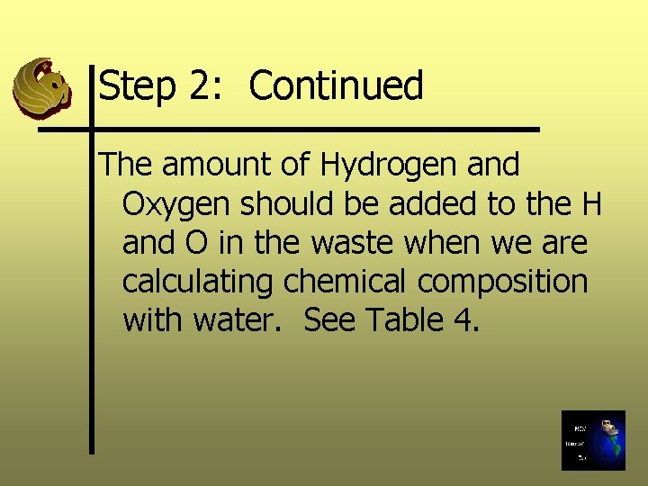 Step 2: Continued The amount of Hydrogen and Oxygen should be added to the