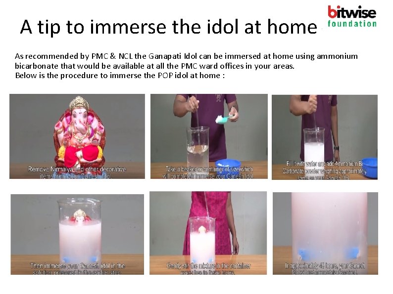 A tip to immerse the idol at home As recommended by PMC & NCL