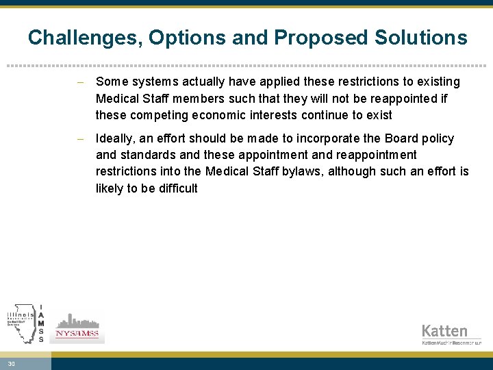 Challenges, Options and Proposed Solutions - Some systems actually have applied these restrictions to