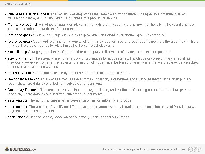 Consumer Marketing • Purchase Decision Process The decision-making processes undertaken by consumers in regard