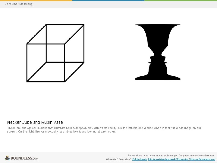 Consumer Marketing Necker Cube and Rubin Vase These are two optical illusions that illustrate