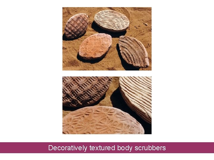 Decoratively textured body scrubbers 