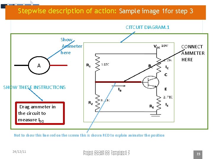 Measure IBQ Stepwise description of action: Sample image 1 for step 3 CITCUIT DIAGRAM.