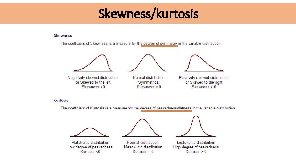 Skewness/kurtosis 