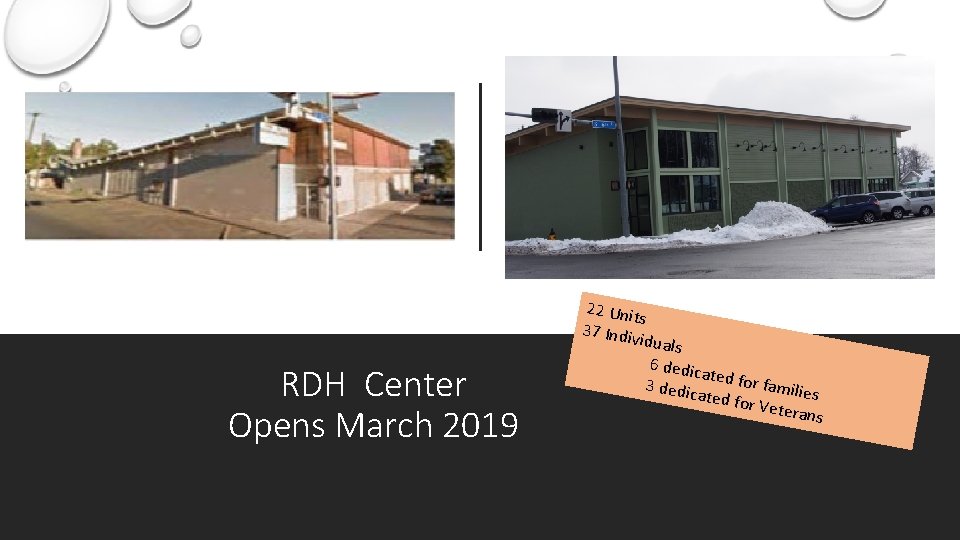 RDH Center Opens March 2019 22 Unit s 37 Indi viduals 6 dedic at