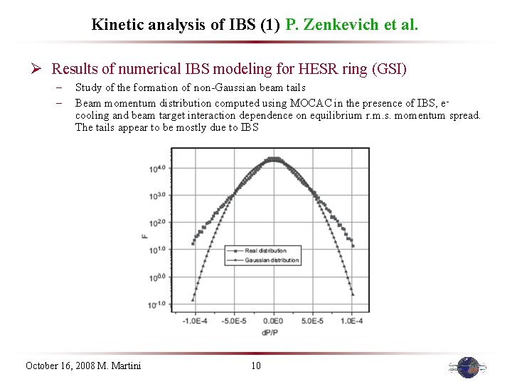 Kinetic analysis of IBS (1) P. Zenkevich et al. Ø Results of numerical IBS