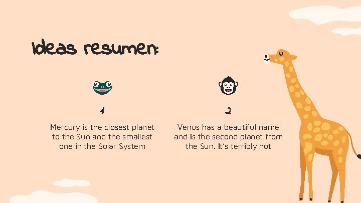 Ideas resumen: 1 2 Mercury is the closest planet to the Sun and the