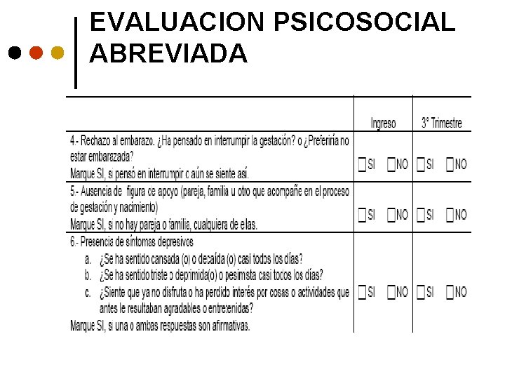 EVALUACION PSICOSOCIAL ABREVIADA 