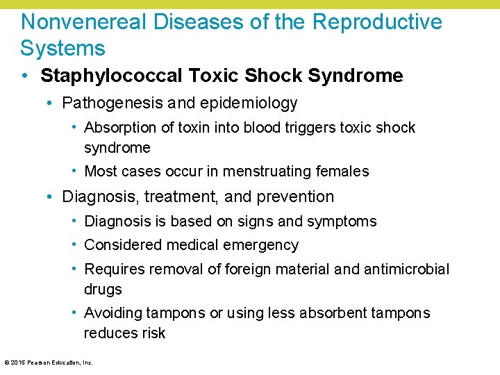 Nonvenereal Diseases of the Reproductive Systems • Staphylococcal Toxic Shock Syndrome • Pathogenesis and