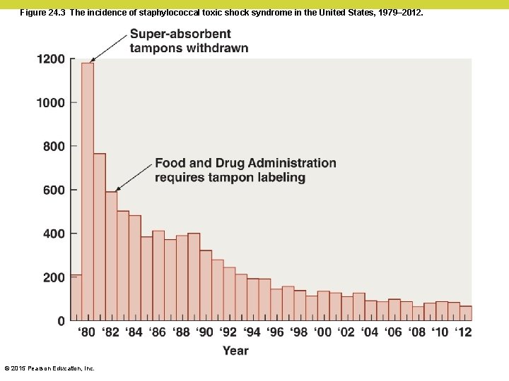 Figure 24. 3 The incidence of staphylococcal toxic shock syndrome in the United States,
