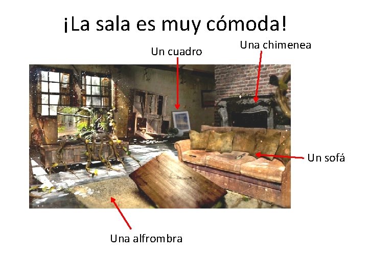 ¡La sala es muy cómoda! Un cuadro Una chimenea Un sofá Una alfrombra 