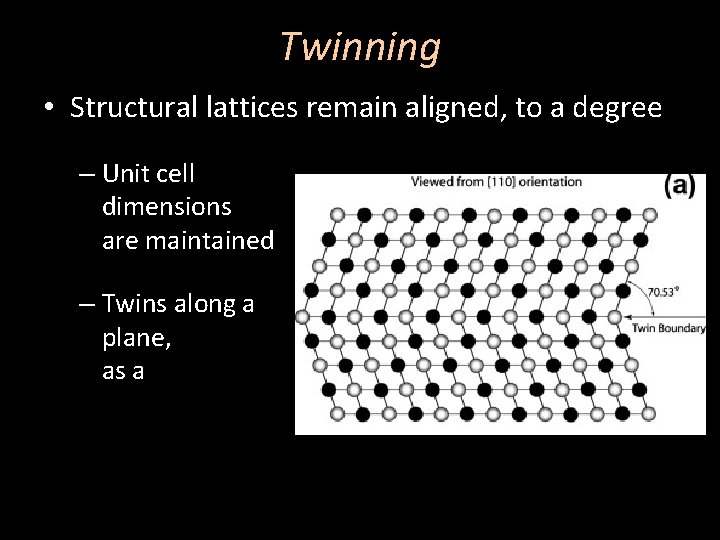 Twinning • Structural lattices remain aligned, to a degree – Unit cell dimensions are