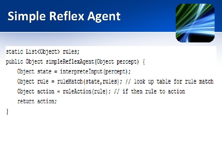 Simple Reflex Agent 