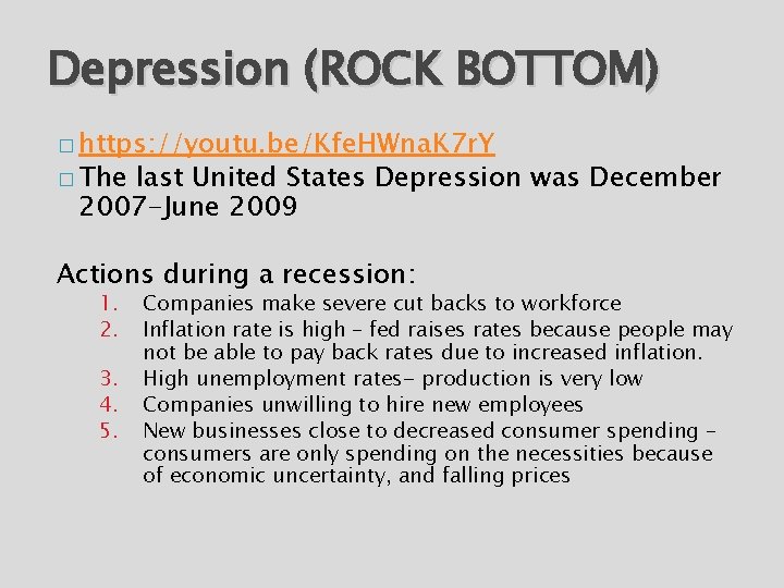 Depression (ROCK BOTTOM) � https: //youtu. be/Kfe. HWna. K 7 r. Y � The
