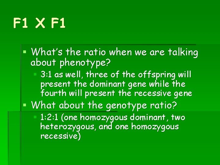 F 1 X F 1 § What’s the ratio when we are talking about