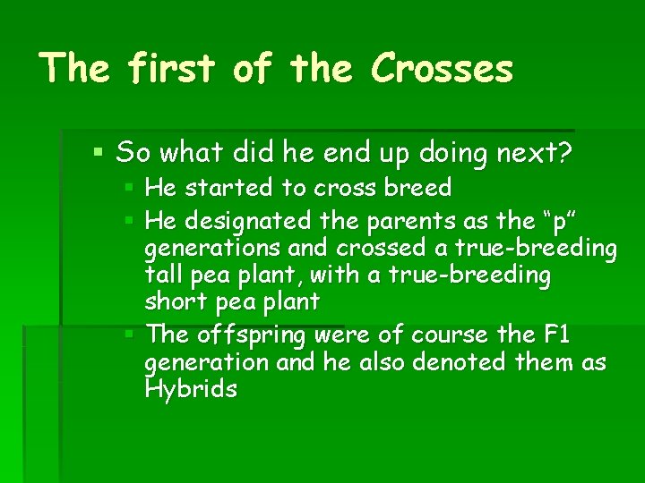 The first of the Crosses § So what did he end up doing next?