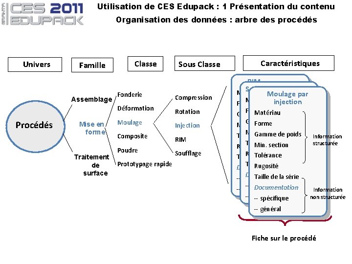 Utilisation de CES Edupack : 1 Présentation du contenu Organisation des données : arbre