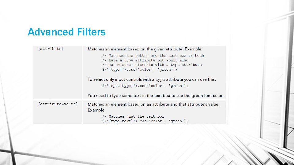 Advanced Filters 