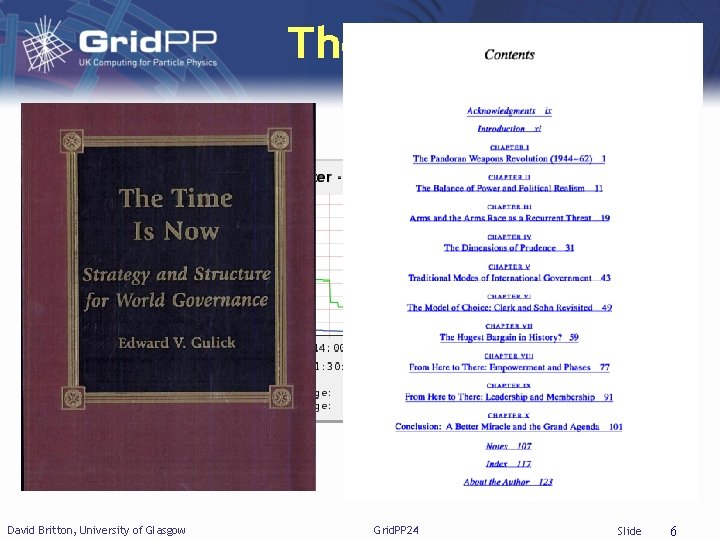 The Time is Now David Britton, University of Glasgow Grid. PP 24 Slide 6