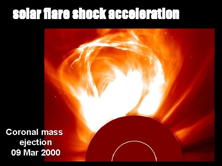 solar flare shock acceleration Coronal mass ejection 09 Mar 2000 