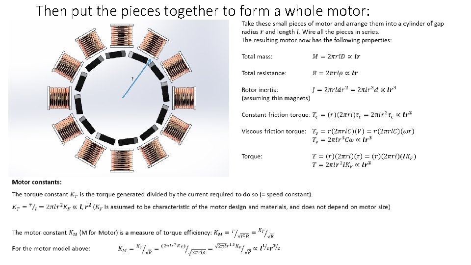 Then put the pieces together to form a whole motor: • 